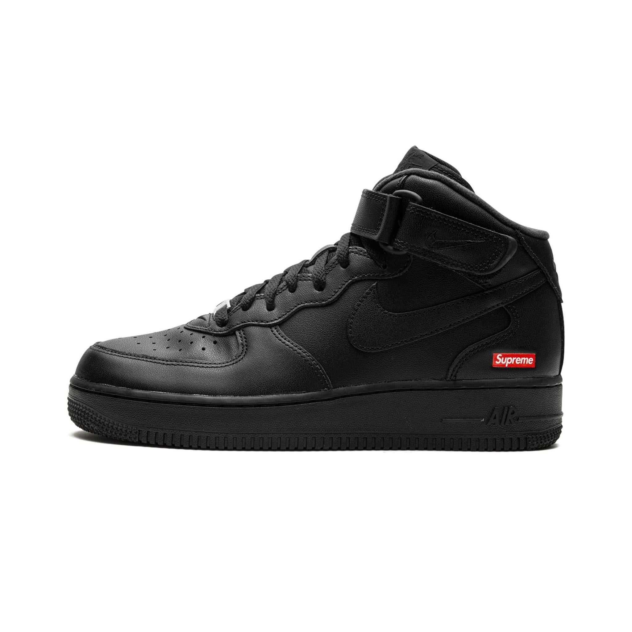 Nike Air Force 1 Mid Supreme Box Logo Triple Black - Bucharest Kicks