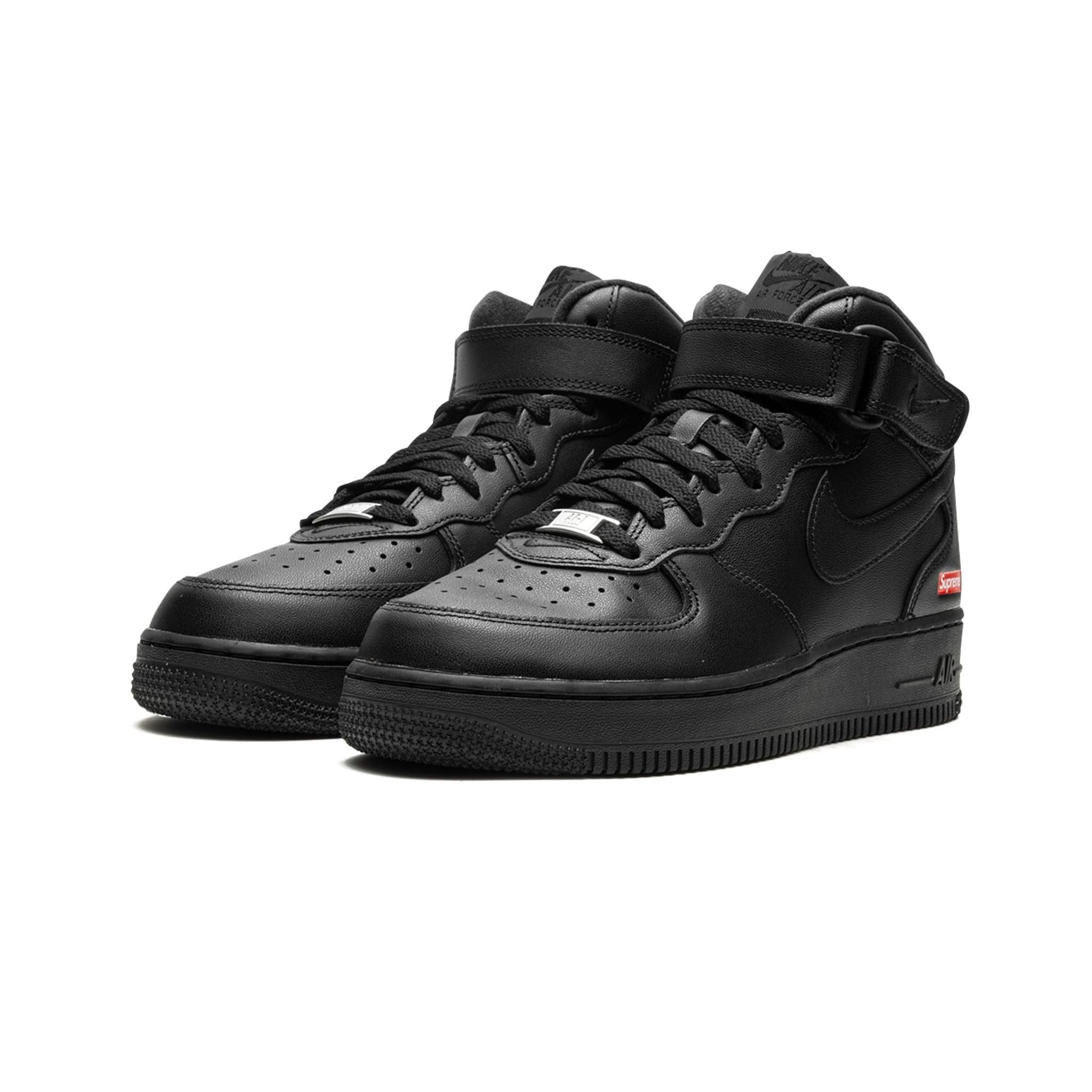 Nike Air Force 1 Mid Supreme Box Logo Triple Black - Bucharest Kicks