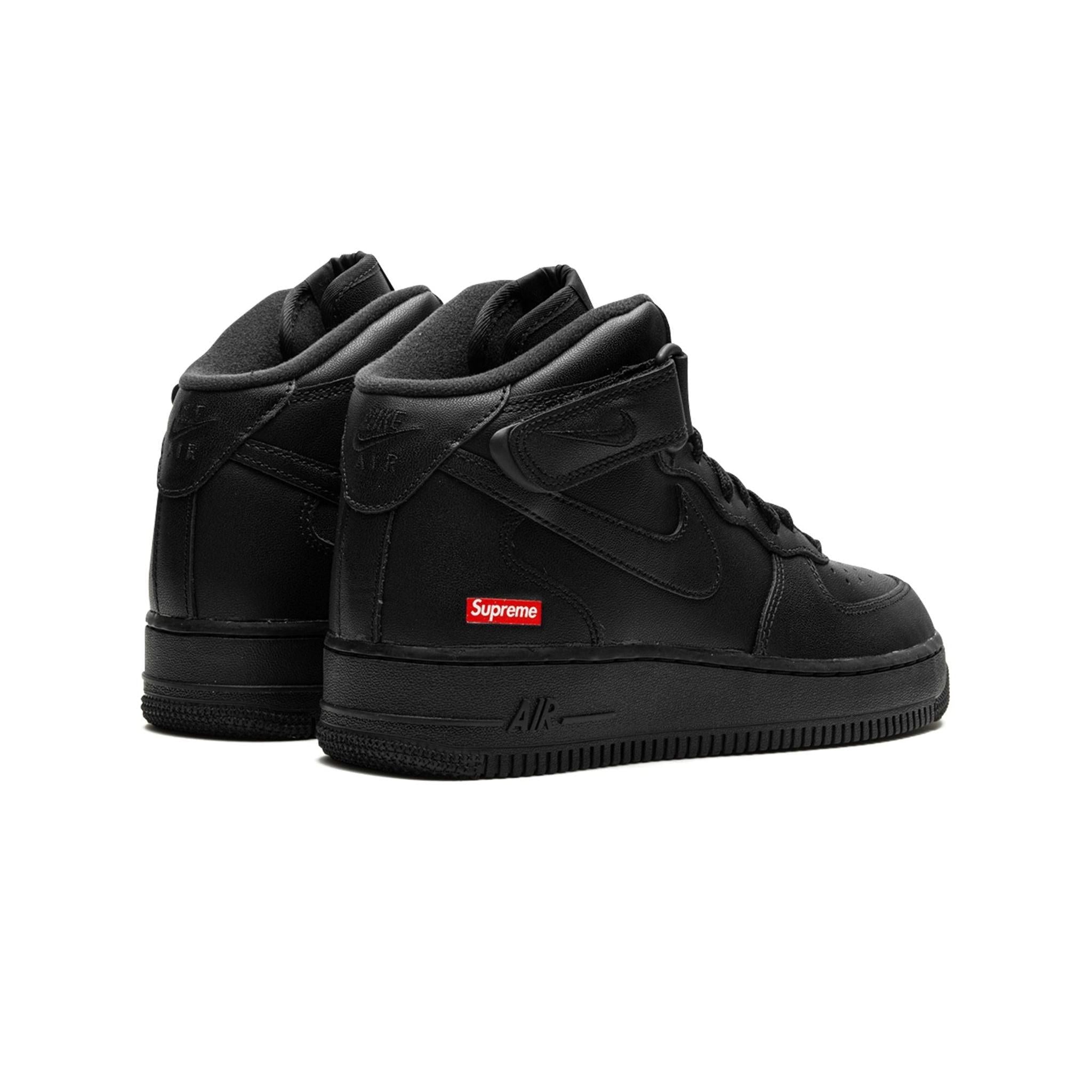 Nike Air Force 1 Mid Supreme Box Logo Triple Black - Bucharest Kicks