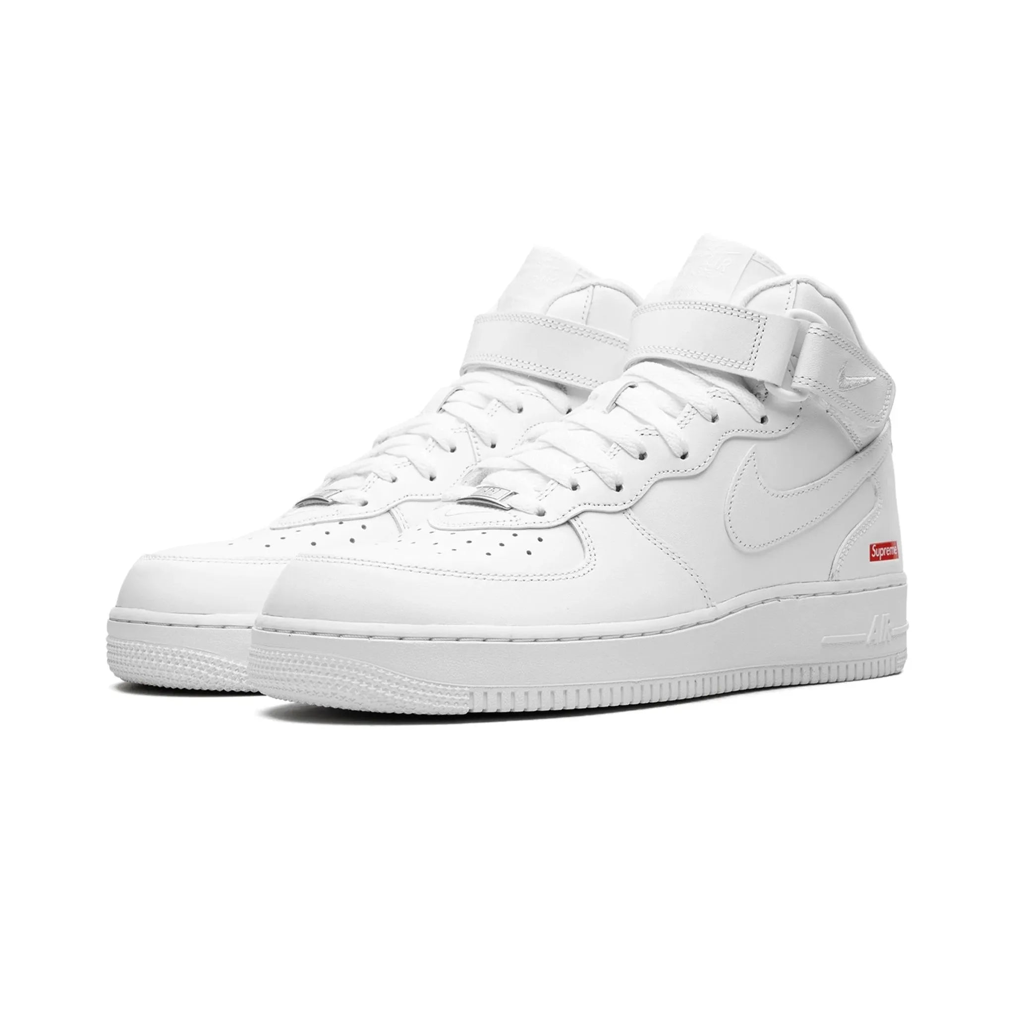 Nike Air Force 1 Mid Supreme Box Logo Triple White - Bucharest Kicks